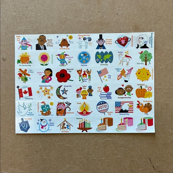 NWOT calendar sticker sheet for holidays and occasions - Picture 1 of 6